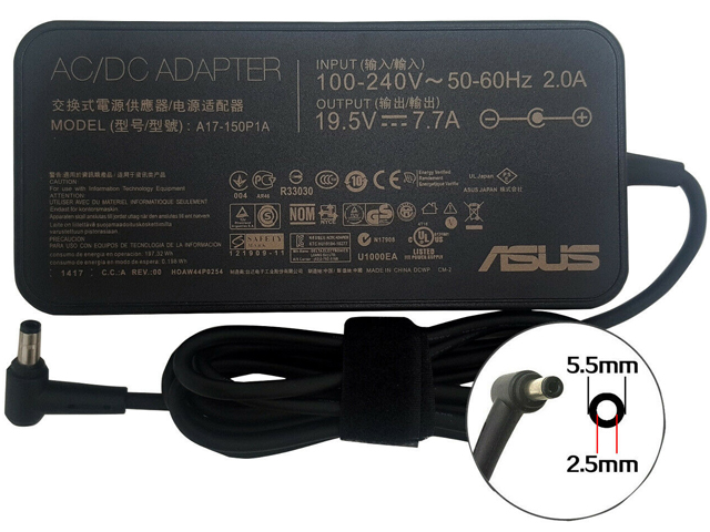 Asus 19.5V 7.7A 150W Tip:5.5*2.5mm Power Supply Adapter Charger