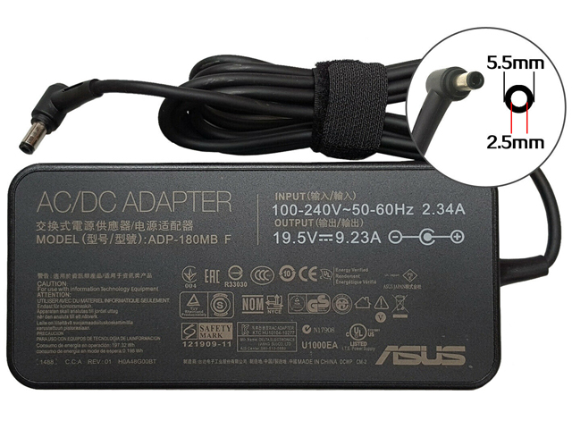 Asus 19.5V 9.23A 180W Tip:5.5*2.5mm Power Supply Adapter Charger