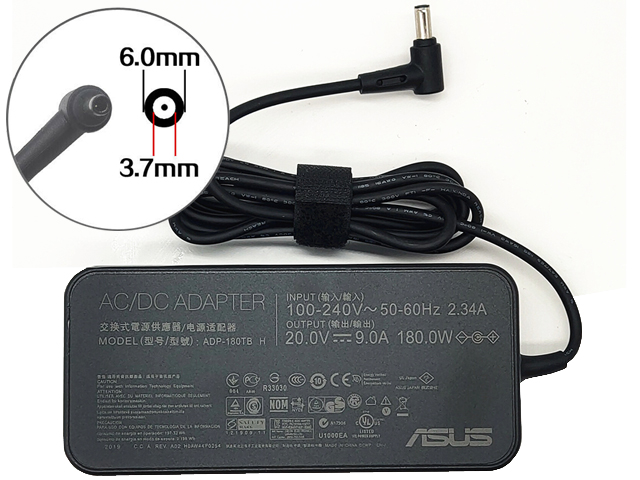 Asus 20V 9A 180W Tip:6.0*3.7mm Power Supply Adapter Charger
