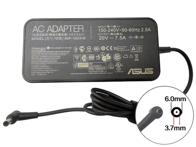 Asus 20V 7.5A 150W Tip:6.0*3.7mm Power Supply Adapter Charger