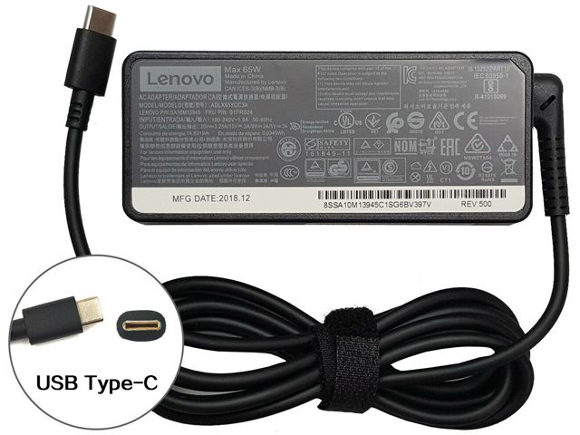 Lenovo 65W USB Type-C USB-C Power Supply Adapter Charger