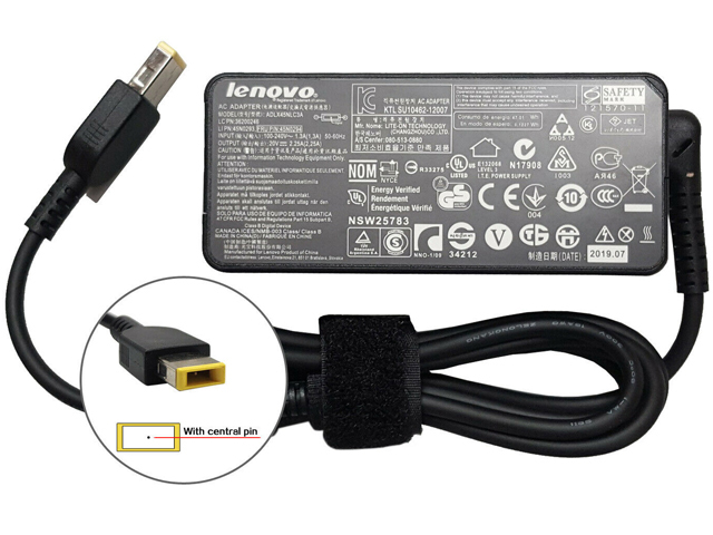 Lenovo 20V 2.25A 45W Rectangle yellow Power Supply Adapter Charger