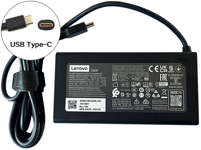 Lenovo 100W USB Type-C USB-C Power Supply Adapter Charger