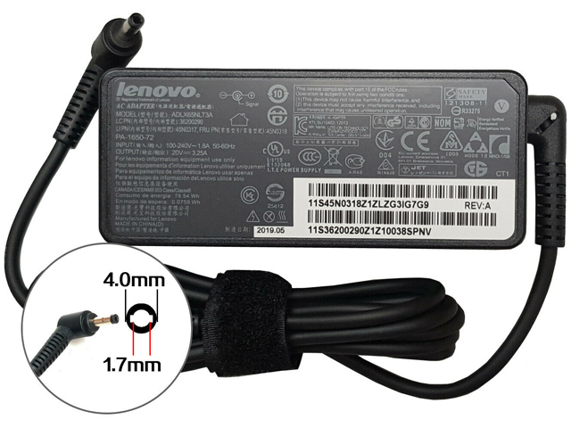 Lenovo 20V 3.25A 65W Tip:4.0*1.7mm Power Supply Adapter Charger
