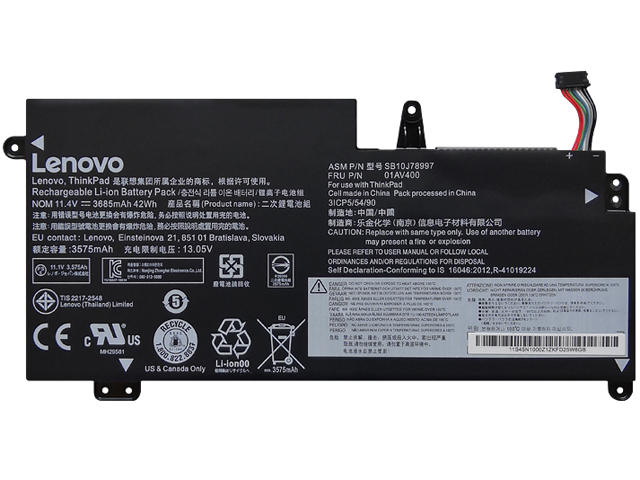 Lenovo ThinkPad 13 Gen 1 Type 20GJ 20GK Laptop Battery
